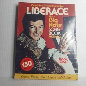 Vintage 70's Liberace Big Note Song Book Music Legend Piano, Organ, & Guitar